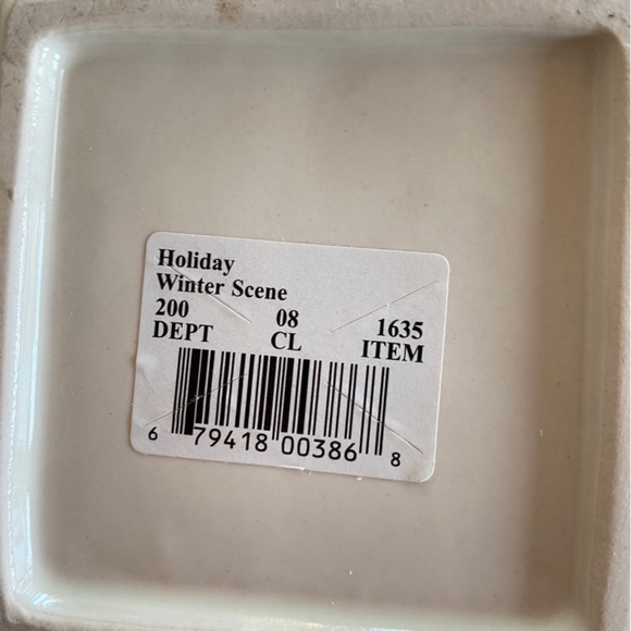 NWT Vintage 80s/90s Three-Compartment Winter Scenes Ceramic Tray - Picture 8 of 11